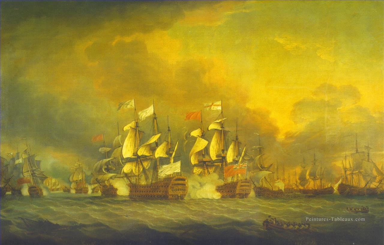 La bataille des saints 12 avril 1782 Batailles navales Peintures à l'huile
